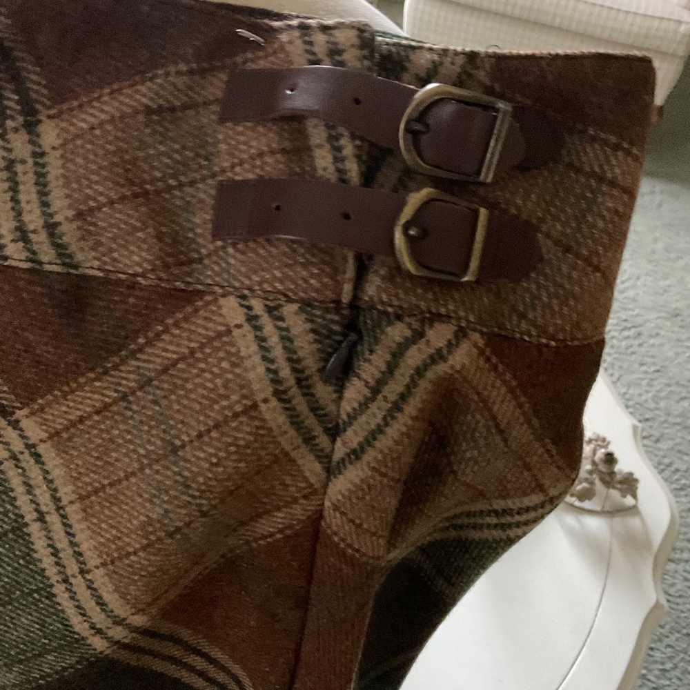 Ralph Lauren Brown Plaid Skirt, size 12 - Picture 4 of 6